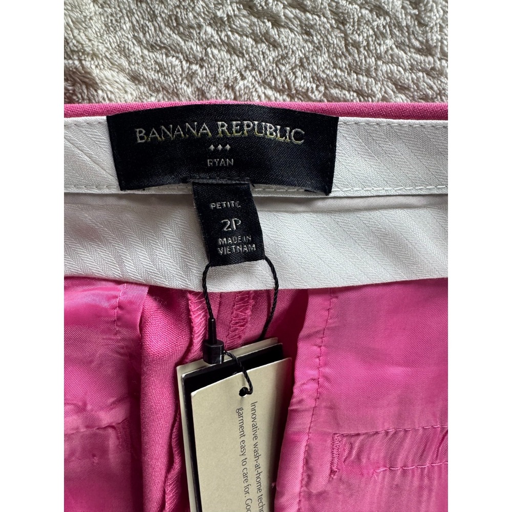 NWT Banana Republic Petite Ryan Dress Pants Womens 2P Pink Stretch Straight Leg - Picture 7 of 9